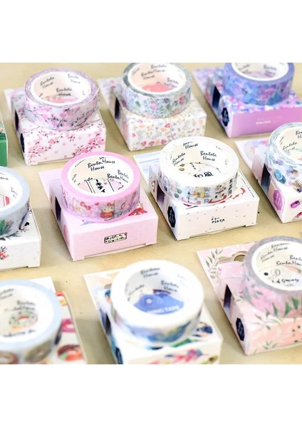 Bifeng Shop No.24 Tarzı Romantik Kiraz Çiçeği Dekorasyon Washi Bant Dıy Karalama Defteri Sevimli Çiçek Tüy Etiket Kawaii Maskeleme Bandı Okul (Yurt Dışından)