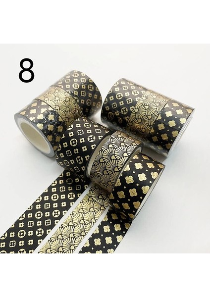 No.8 Stili 3 Rollsset Altın Folyo Washi Bant Eski Maskeleme Bandı Çıkartmalar Için Dekoratif Yapışkan Bant Scrapbooking Dergisi Sanat ve El Sanatları (Yurt Dışından)