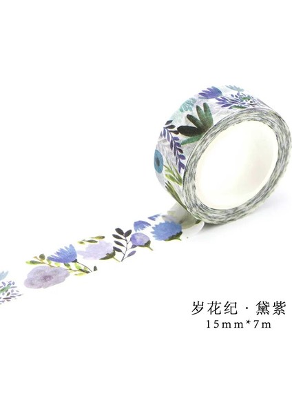 No.20 Tarzı Sevimli Kawaii Bitkiler Çiçekler Japon Maskeleme Washi Bant Dekoratif Yapışkan Bant Decora Diy Scrapbooking Sticker Etiket Kırtasiye (Yurt Dışından)