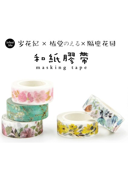 No.20 Tarzı Sevimli Kawaii Bitkiler Çiçekler Japon Maskeleme Washi Bant Dekoratif Yapışkan Bant Decora Diy Scrapbooking Sticker Etiket Kırtasiye (Yurt Dışından) fırsatları