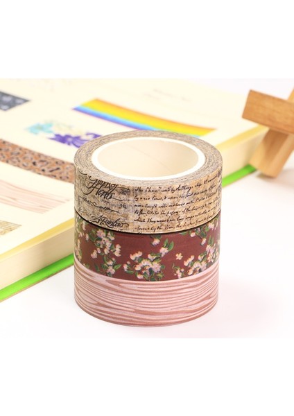 G256 Stili 1 Rulo Çiçekler Damga Tarot Gökkuşağı Kehanet Ahşap Tahıl Gün Batımı Dekoratif Washi Bant Scrapbooking Maskeleme Bandı Ofis Tedarik (Yurt Dışından) modelleri