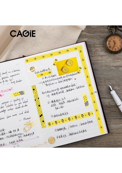 Sarı Stil Yeni Dekoratif Sarı Petek Arılar Washi Bant Seti Dizüstü Planlayıcısı Için Scrapbooking Dıy Maskeleme Bandı Okul Ofis Malzemeleri (Yurt Dışından) fırsatları