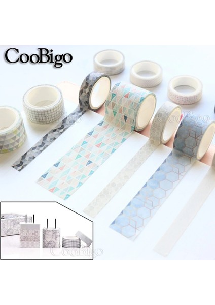 No.8 Stili 12ROLLSET Yeşil Bitki Washi Bant Düz Renk Maskeleme Bandı Dekoratif Yapışkan Bant Sticker Scrapbooking Günlüğü Kırtasiye Tedarik (Yurt Dışından)