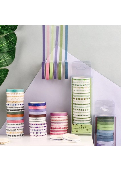 No.2 Tarzı Lot Renk Estetiği Serisi Renkli Ince Washi Maskeleme Bandı Seti Kağıt Etiketler Scrapbooking Kırtasiye Dekoratif Bant (Yurt Dışından) fırsatları