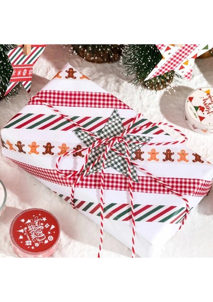 No.1 Tarzı Renkli Noel Izgara Serisi Maskeleme Washi Bant Dekoratif Yapışkan Bant Decora Diy Scrapbooking Sticker Etiket Kırtasiye (Yurt Dışından) indirimleri