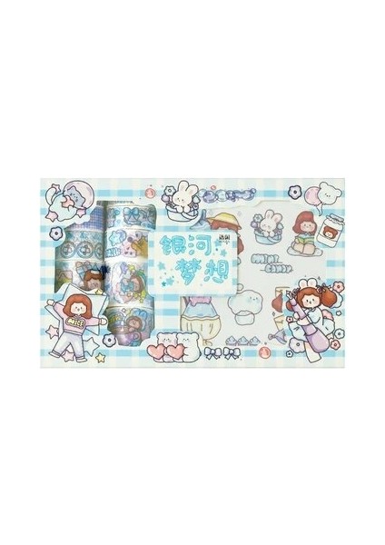 No.2 Tarzı Et Sevimli Kız Notebook Serisi Washi Bant Seti Dekoratif Yapışkan Bant Dıy Scrapbooking Sticker Etiket Maskeleme Bandı (Yurt Dışından)