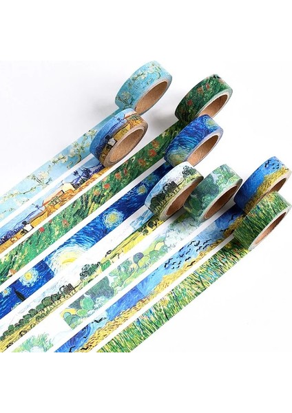 No.6 Tarzı 15 mm * 7 M Li Washi Bantlar Dıy Van Gogh Boyama Kağıdı Maskeleme Bandı Dekoratif Yapışkan Bantlar Scrapbooking Çıkartmalar (Yurt Dışından) fırsatları