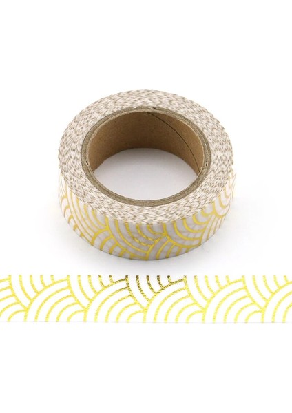 G165 Stili 1 Adet Yüksek Li Altın Folyo 10M Kağıt Bant Nokta, Şerit, Ananas, Kalp Noel Dekoratif Washi Bant Altın Washi Bant (Yurt Dışından)