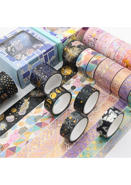 No.5 Tarzı 9 Rollsset Altın Folyo Washi Bant 4m Kawaii Maskeleme Bandı Vintage Çiçek Dekoratif Yapışkan Bant Sticker Scrapbooking Günlüğü (Yurt Dışından)