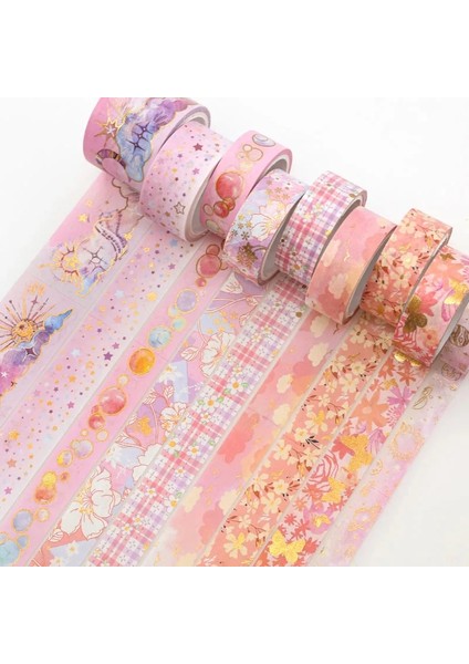 No.5 Tarzı 9 Rollsset Altın Folyo Washi Bant 4m Kawaii Maskeleme Bandı Vintage Çiçek Dekoratif Yapışkan Bant Sticker Scrapbooking Günlüğü (Yurt Dışından)