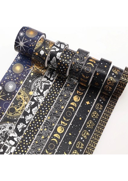 No.5 Tarzı 9 Rollsset Altın Folyo Washi Bant 4m Kawaii Maskeleme Bandı Vintage Çiçek Dekoratif Yapışkan Bant Sticker Scrapbooking Günlüğü (Yurt Dışından)