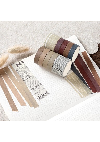 No.4 Tarzı Retro Katı Renk Dergisi Maskeleme Bandı Etiket Eski Harita Vintage Washi Bant Dıy Önemsiznotebook Scrapbooking Ofis Yapışkan Bant (Yurt Dışından)