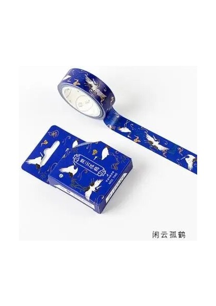 Ben Stil Mavi Altın Dalga Folyo Washi Bant Dıy Dekorasyon Scrapbooking Planlayıcısı Maskeleme Bandı Yapışkan Bant Etiket Etiket Kırtasiye (Yurt Dışından)