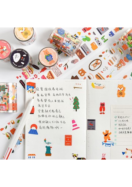 F Stili 6 Stil Sevimli Hayvan Washi Bant Su Geçirmez Maskeleme Bandı Kawaii Küçük Dekoratif Çıkartmalar Mermi Günlüğü Dergisi Scrapbooking (Yurt Dışından) modelleri
