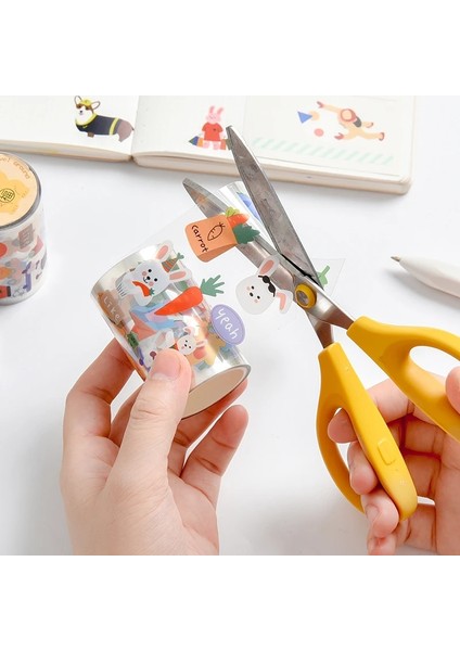 F Stili 6 Stil Sevimli Hayvan Washi Bant Su Geçirmez Maskeleme Bandı Kawaii Küçük Dekoratif Çıkartmalar Mermi Günlüğü Dergisi Scrapbooking (Yurt Dışından) indirimleri