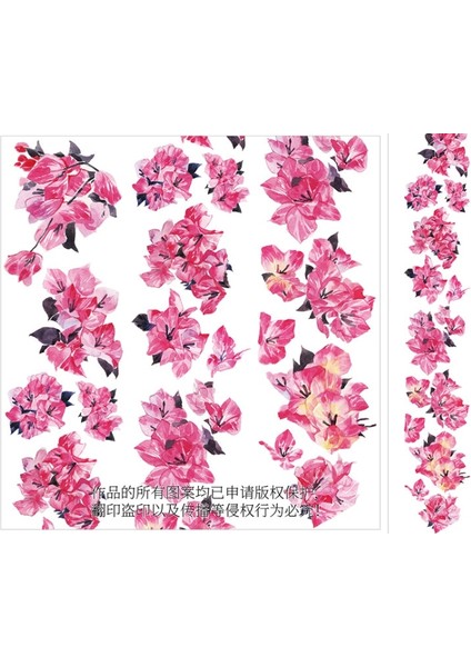 5CMX3M Washi Stili Çiçek Bant Gülortancalavanta Kiraz Dergisi Washi Bantlar Japon Maskeleme Bandı Scrapbooking Dekoratif Çıkartmalar (Yurt Dışından)