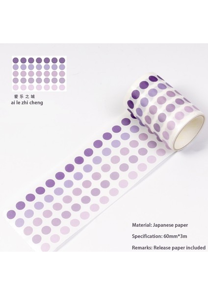 Ai Le Zhi Cheng Tarzı 6cm * 300CM Morandi Gradyan Renkli Nokta Washi Bant Sevimli Ins Edebi Tuz Kawaool Dergisi Sticker Scrapbooking Etiket Malzemeleri (Yurt Dışından)