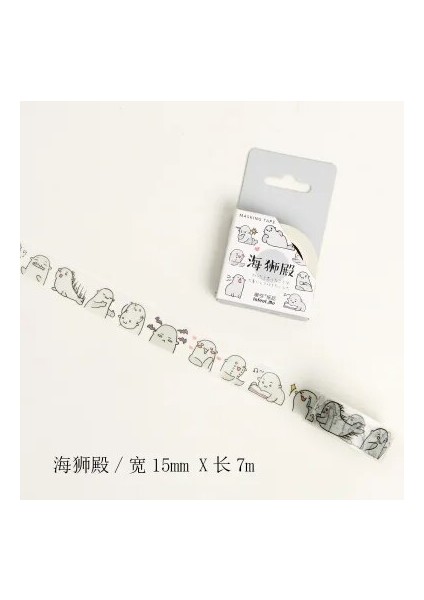 Deniz Aslanı Tapınak Tarzı Sevimli Mühür Panda Hamster Hayvanlar Maskeleme Washi Bant Dekoratif Yapışkan Bant Decora Diy Scrapbooking Sticker Etiket Kırtasiye (Yurt Dışından)