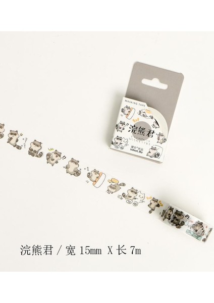 D Stili Sevimli Mühür Panda Hamster Hayvanlar Maskeleme Washi Bant Dekoratif Yapışkan Bant Decora Diy Scrapbooking Sticker Etiket Kırtasiye (Yurt Dışından)