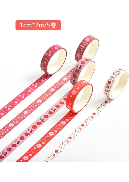 Jindai Tarzı 5rollsbox Yaratıcı Maskeleme Bandı Seti Temel Desen Washi Bant Dıy Scrapbooking Günlüğü Dergisi Kırtasiye (Yurt Dışından)
