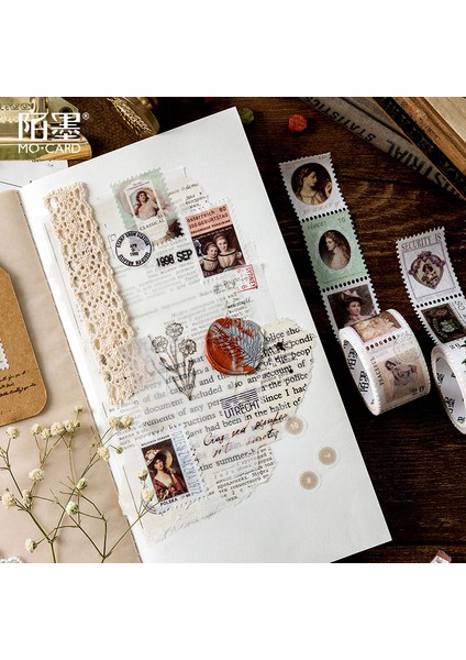 No.3 Tarzı Vintage Postane Serisi Washi Bant Retro Pullar Kahve Dekoratif Yapışkan Bant Dıy Scrapbooking Sticker Etiket (Yurt Dışından) modelleri