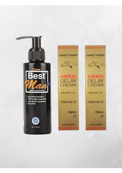 Best Man Lubricant Jel Sade 150 ml + 2'li 48BIN Krem