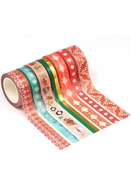 W Stili Mengtai Merry Christmas Maskeleme Washi Bant Dekoratif Penguen Yaldız Folyo Yapışkan Bant Decora Diy Scrapbooking Sticker Etiket (Yurt Dışından)