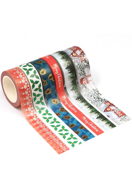 W Stili Mengtai Merry Christmas Maskeleme Washi Bant Dekoratif Penguen Yaldız Folyo Yapışkan Bant Decora Diy Scrapbooking Sticker Etiket (Yurt Dışından)
