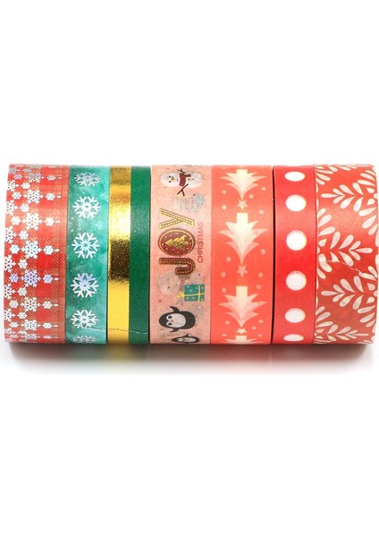 W Stili Mengtai Merry Christmas Maskeleme Washi Bant Dekoratif Penguen Yaldız Folyo Yapışkan Bant Decora Diy Scrapbooking Sticker Etiket (Yurt Dışından)