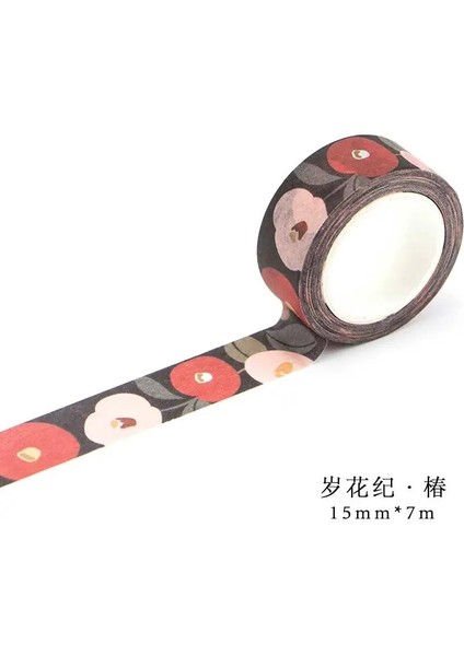 K Tarzı Romantik Çiçek Kağıt Washi Bant 15MM * 7m Çiçekler Maskeleme Bantları Dekoratif Çıkartmalar Dıy Kırtasiye Okul Malzemeleri (Yurt Dışından)