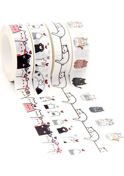 A365 Tarzı 2021 Yeni M Kedi Paws Küçük Kalp Panda Hayvan Balon Fil Mavi Balina Dekoratif Washi Bant Scrapbooking Maskeleme Bandı (Yurt Dışından) modelleri