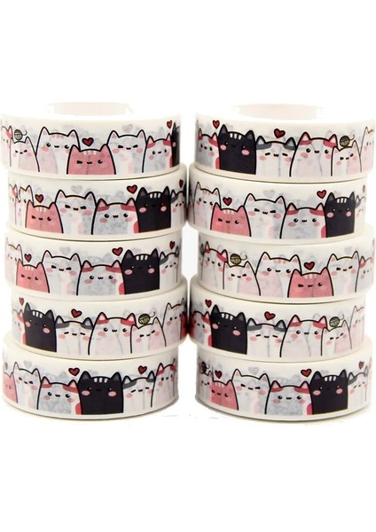 A365 Tarzı 2021 Yeni M Kedi Paws Küçük Kalp Panda Hayvan Balon Fil Mavi Balina Dekoratif Washi Bant Scrapbooking Maskeleme Bandı (Yurt Dışından) indirimleri