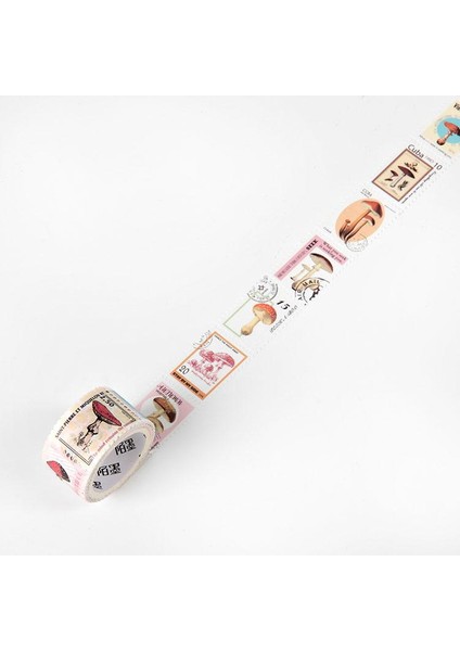 D Stili Vintage Kahve Orman Bitkileri Tema Washi Bant Diy Dekoratif Scrapbooking Maskeleme Bandı Yapışkanlı Etiket Etiket Bant Kırtasiye (Yurt Dışından)