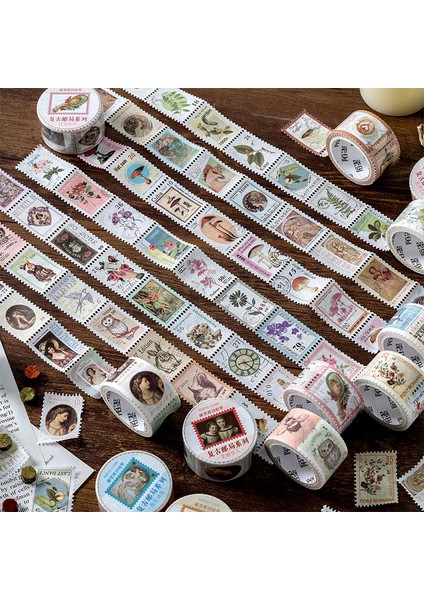 D Stili Vintage Kahve Orman Bitkileri Tema Washi Bant Diy Dekoratif Scrapbooking Maskeleme Bandı Yapışkanlı Etiket Etiket Bant Kırtasiye (Yurt Dışından)