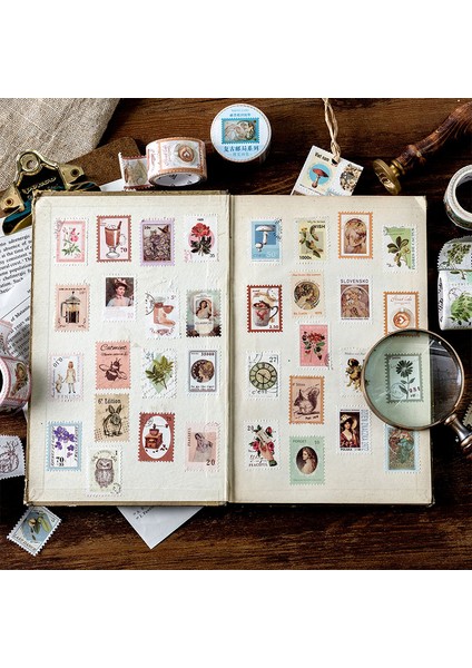 D Stili Vintage Kahve Orman Bitkileri Tema Washi Bant Diy Dekoratif Scrapbooking Maskeleme Bandı Yapışkanlı Etiket Etiket Bant Kırtasiye (Yurt Dışından)