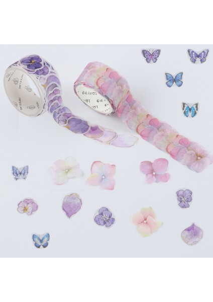 No.5 Tarzı Rulo Çiçek Yaprakları Washi Bant Günlüğü Kağıt Çıkartmalar Rulo Sevimli Yapışkanlı Kağıt Bant Dıy Scrapbooking Kırtasiye Sticker (Yurt Dışından)