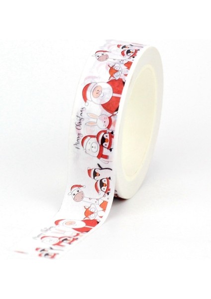 NO.1008 Stili 2021 Yeni 1x 10M Dekoratif Kutup Ayısı Penguen Noel Baba Noel Washi Bant Seti Planlayıcısı Yapışkanlı Maskeleme Bandı Sevimli Kırtasiye (Yurt Dışından)