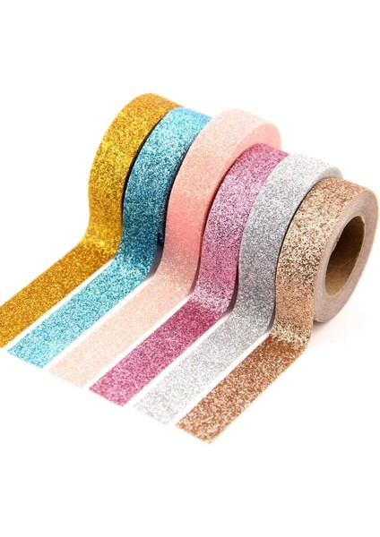 GP20 Stili 1x Toz Washi Bant Glitter Renk Japon Kırtasiye 15MM * 5 Metre Kawaii Kağıt Scrapbooking Okul Araçları Dekoratif Bantlar Maske (Yurt Dışından)