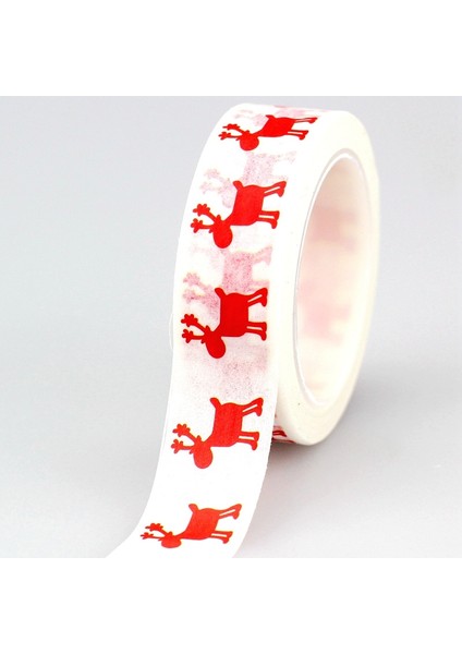 C Stili 8 Tasarımlar Sevimli Kar Geyiği Noel Ağacı Dekoratif Washi Bant Seti Dıy Scrapbooking Maskeleme Bandı Okul Ofis Tedarik (Yurt Dışından)
