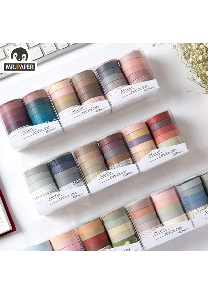 F Stili Mr Kağıt 10 Desigbox Renkli Gökkuşağı Washi Bantlar Scrapbooking Dıy Deco Yaratıcı Japon Kawaii Maskeleme Bantları (Yurt Dışından) modelleri