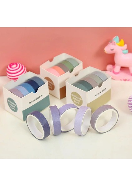 Bir Stil Olid Renk Washi Bant Maskeleme Bandı Set Planlayıcısı Scrapbooking Dekorasyon Dergisi Dıy Yapışkan Bant Kırtasiye (Yurt Dışından)