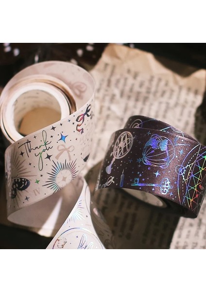 No.5 Tarzı Magool Serisi Astrolabe Lazer Washi Bant Maskeleme Bandı Kırtasiye Dergisi Washitape Dekorasyon Simli Folyo Washi Bant (Yurt Dışından)