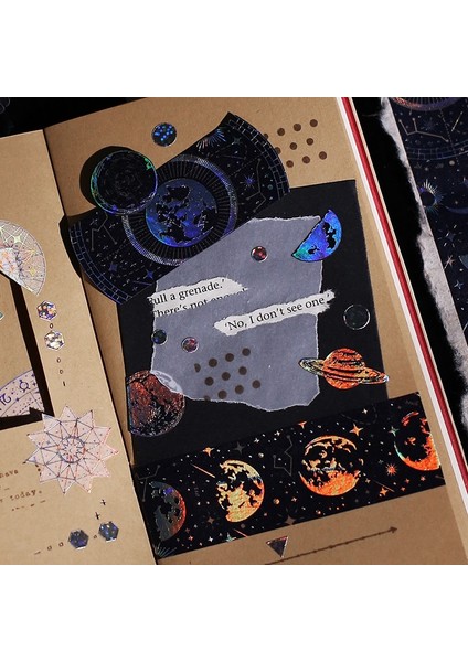 No.5 Tarzı Magool Serisi Astrolabe Lazer Washi Bant Maskeleme Bandı Kırtasiye Dergisi Washitape Dekorasyon Simli Folyo Washi Bant (Yurt Dışından)