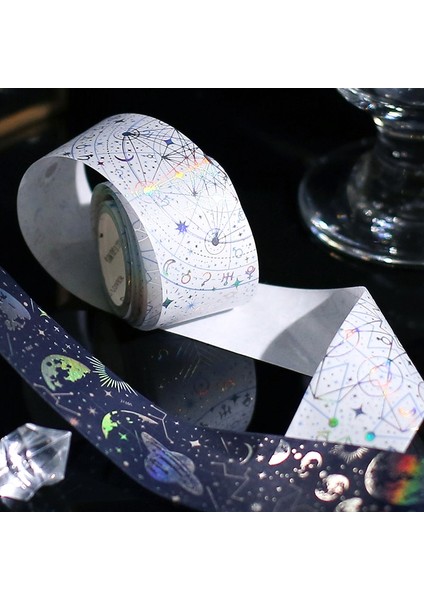 No.5 Tarzı Magool Serisi Astrolabe Lazer Washi Bant Maskeleme Bandı Kırtasiye Dergisi Washitape Dekorasyon Simli Folyo Washi Bant (Yurt Dışından)