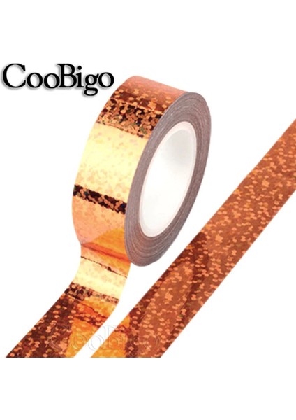 Turuncu Tarzı Glitter Washi Bant Lazer Folyo Etiket Maskeleme Bantları Dekor Için Scrapbooking Fotoğraf Albümü Dıy Kırtasiye Okul Ofis Malzemeleri 5m (Yurt Dışından)