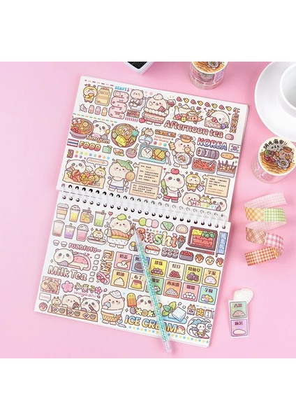 Xiarixanding Tarzı Lot Dekoratif Yapışkan Bantlar Süt Ayı Gıda Scrapbooking Kendi Başına Yap Kağıdı Japon Çıkartmaları 3m (Yurt Dışından) modelleri