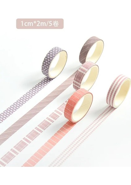 J Tarzı 5 Rulo Temel Koleksiyon Dekorasyon Washi Bant Geniş Japon Maskeleme Dekoratif Planner Sanat Scrapbooking Için Bantlar Yapıştırıcı (Yurt Dışından)