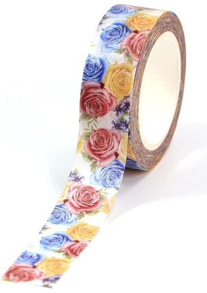 NO.760 Stili Yenı 1 Adet Dekoratif Güzel Çiçekler Washi Bant Seti Dıy Scrapbooking Kağıt Fotoğraf Albümü Yapışkanlı Maskeleme Bandı Kore Kırtasiye (Yurt Dışından)
