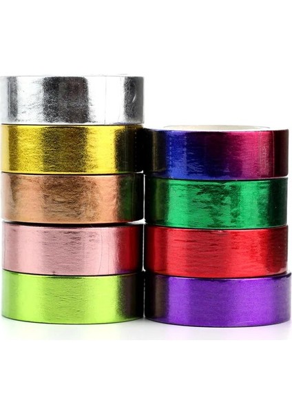 NO.F124 Stili 1.5c Dekoratif Noel Altın Varak Washi Bant Planlayıcı Scrapbooking Maskeleme Bandı Okul Ofis Tedarik Için Katı Renkler Seti (Yurt Dışından)