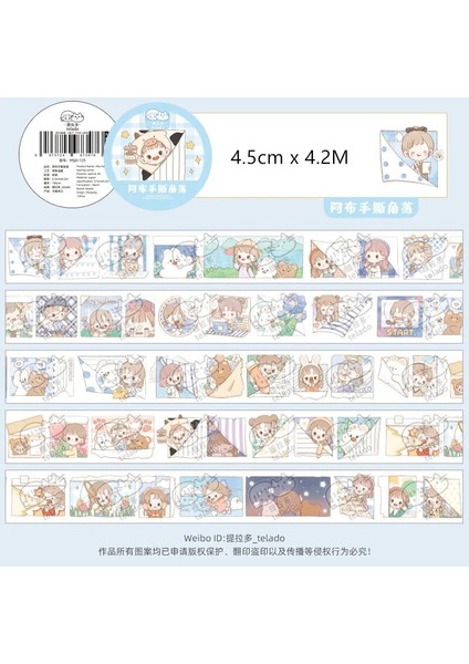 B Tarzı Mınkys Kawaii 4.2 M Karikatür Washi Maskeleme Bandı Scrapbooking Dergisi Dekoratif Yapışkan Bant El Kitabı Malzeme Okul Kırtasiye (Yurt Dışından)
